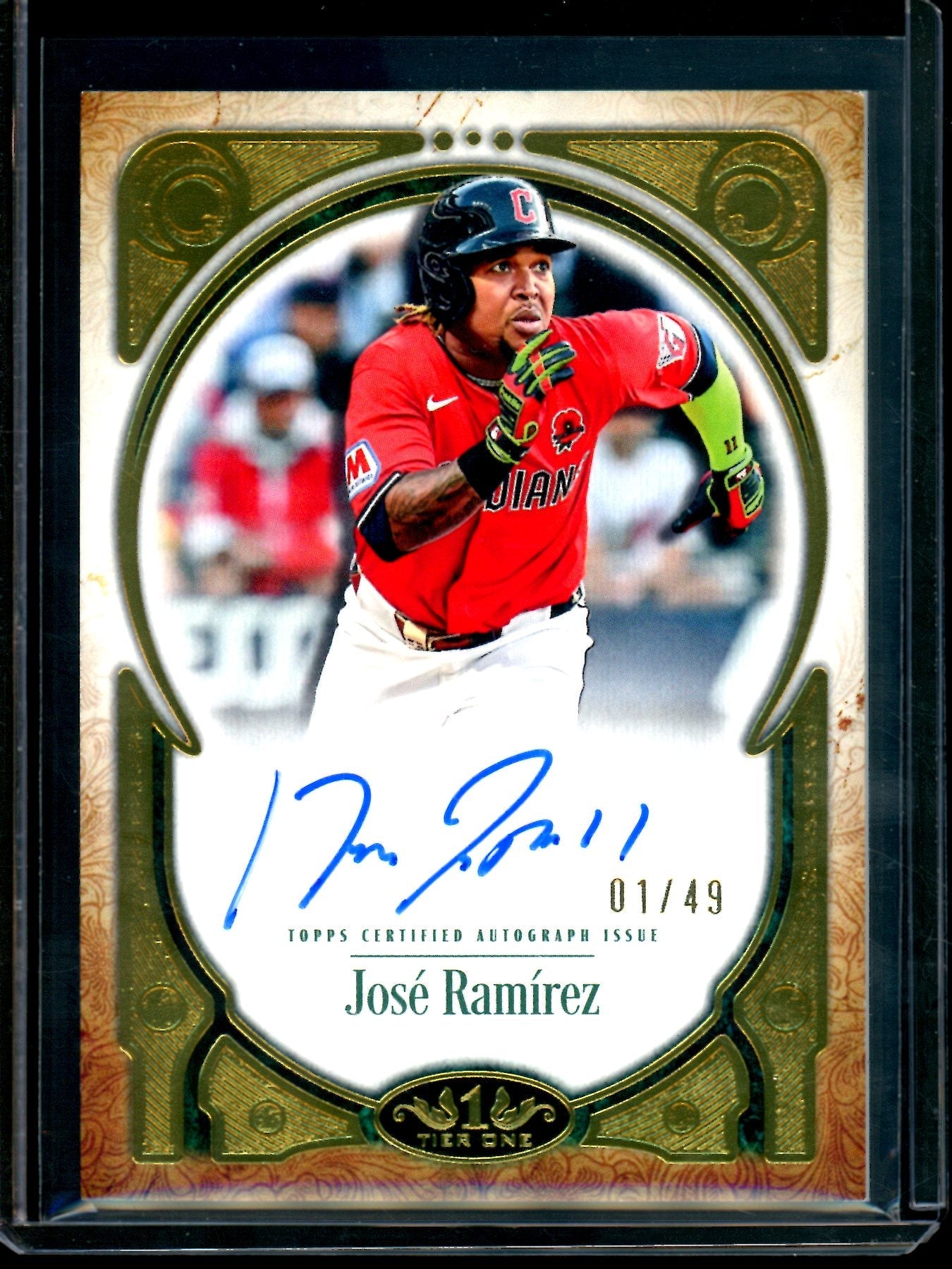 2026 Topps Tier One Jose Ramirez Prime Performers Autograph /49 Guardians