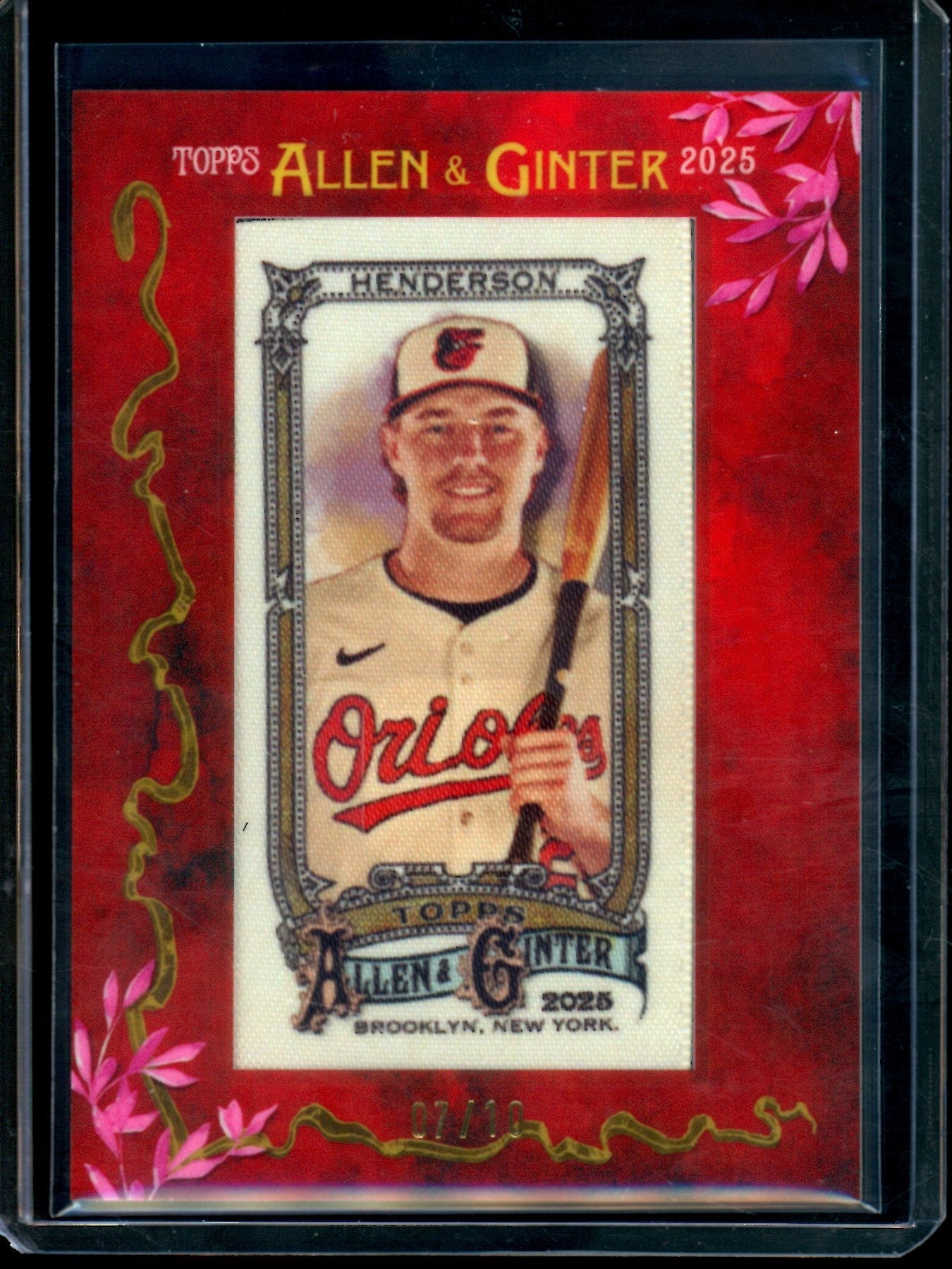 2025 Topps Allen and Ginter Gunnar Henderson Red Framed Fabric /10 Orioles