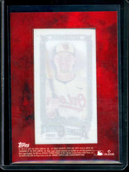 2025 Topps Allen and Ginter Gunnar Henderson Red Framed Fabric /10 Orioles