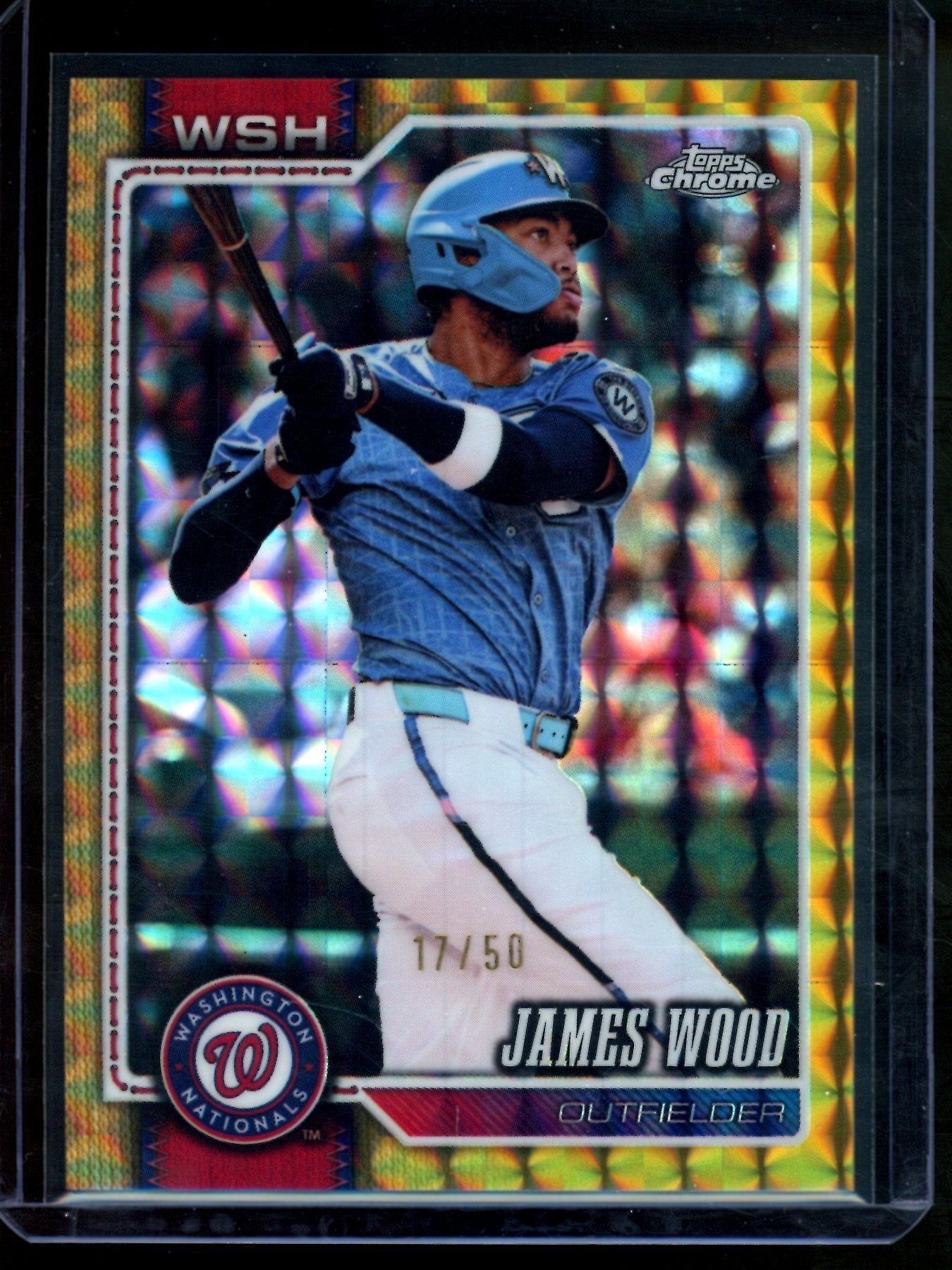 2026 Topps Chrome James Wood Gold Geometric Refractor /50 Nationals