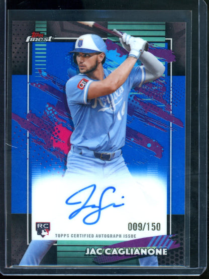 2026 Topps Finest Jac Caglianone Blue Rookie Autograph /150 Royals