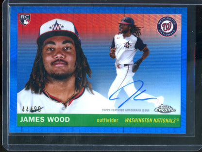 2025 Topps Platinum James Wood Blue Prism Rookie Autograph /99 Nationals