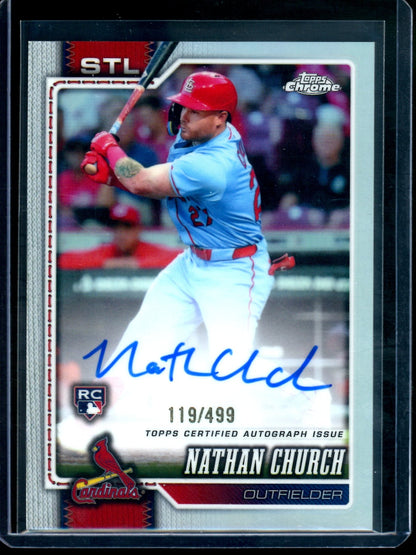 2026 Topps Chrome Nathan Church Refractor Rookie Autograph /499 Cardinals