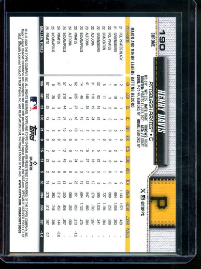 2026 Topps Chrome Henry Davis Orange Refractor /25 Pirates