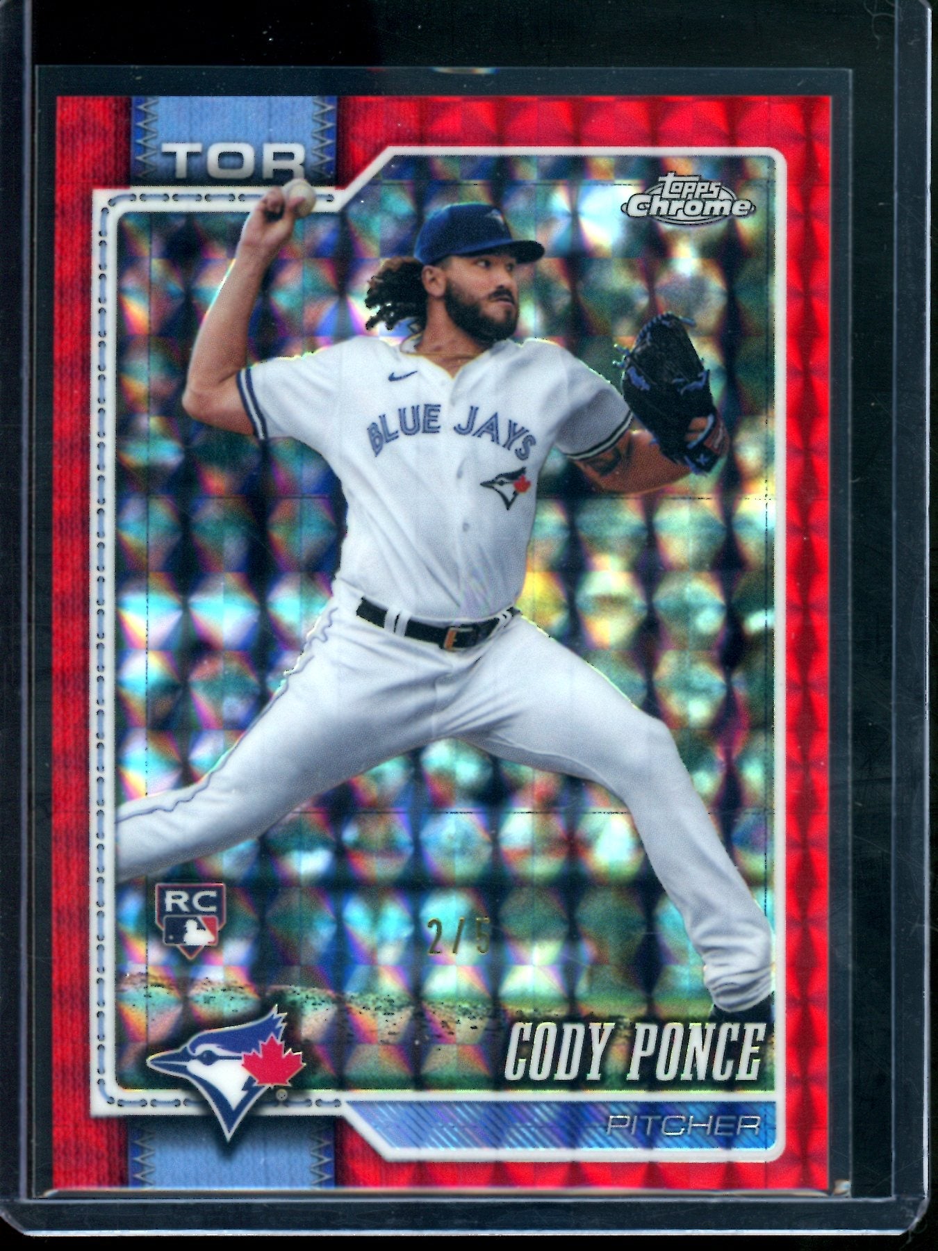 2026 Topps Chrome Cody Ponce Red Refractor Rookie /5 Blue Jays