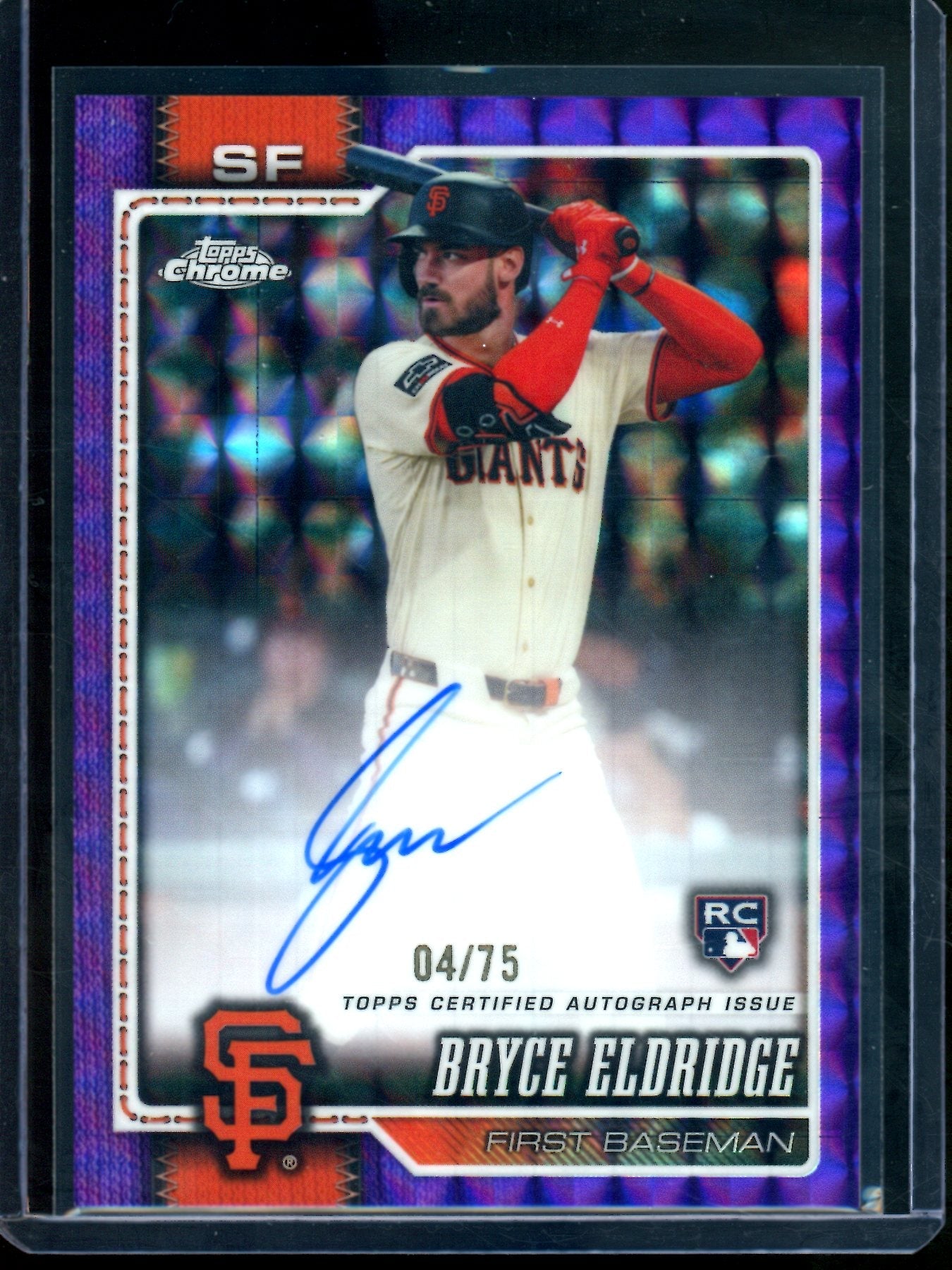 2026 Topps Chrome Bryce Eldridge Purple Geometric Autograph /75 Giants