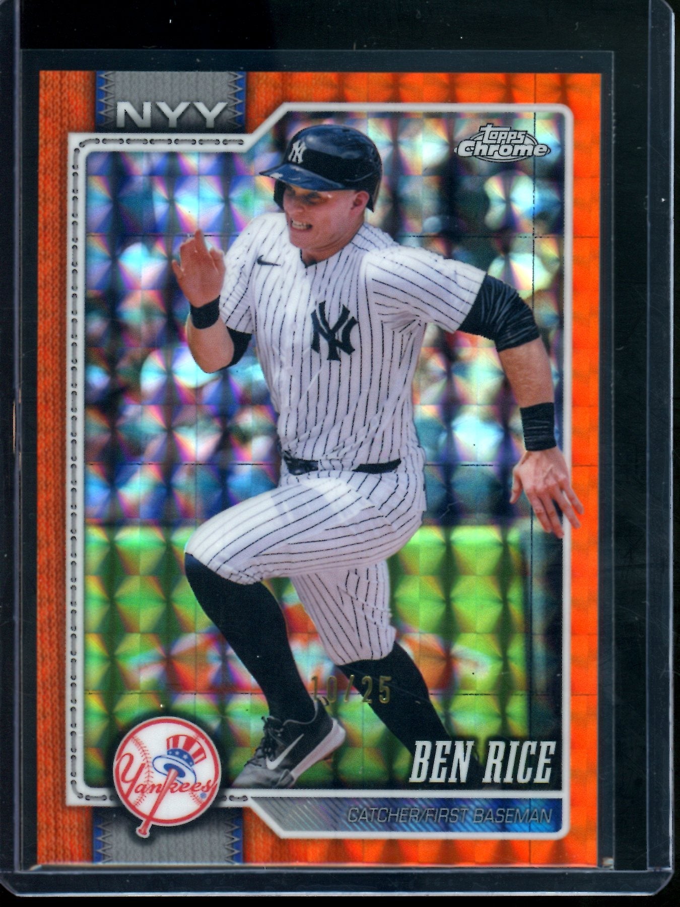 2026 Topps Chrome Ben Rice Orange Geometric Refractor /25 Yankees
