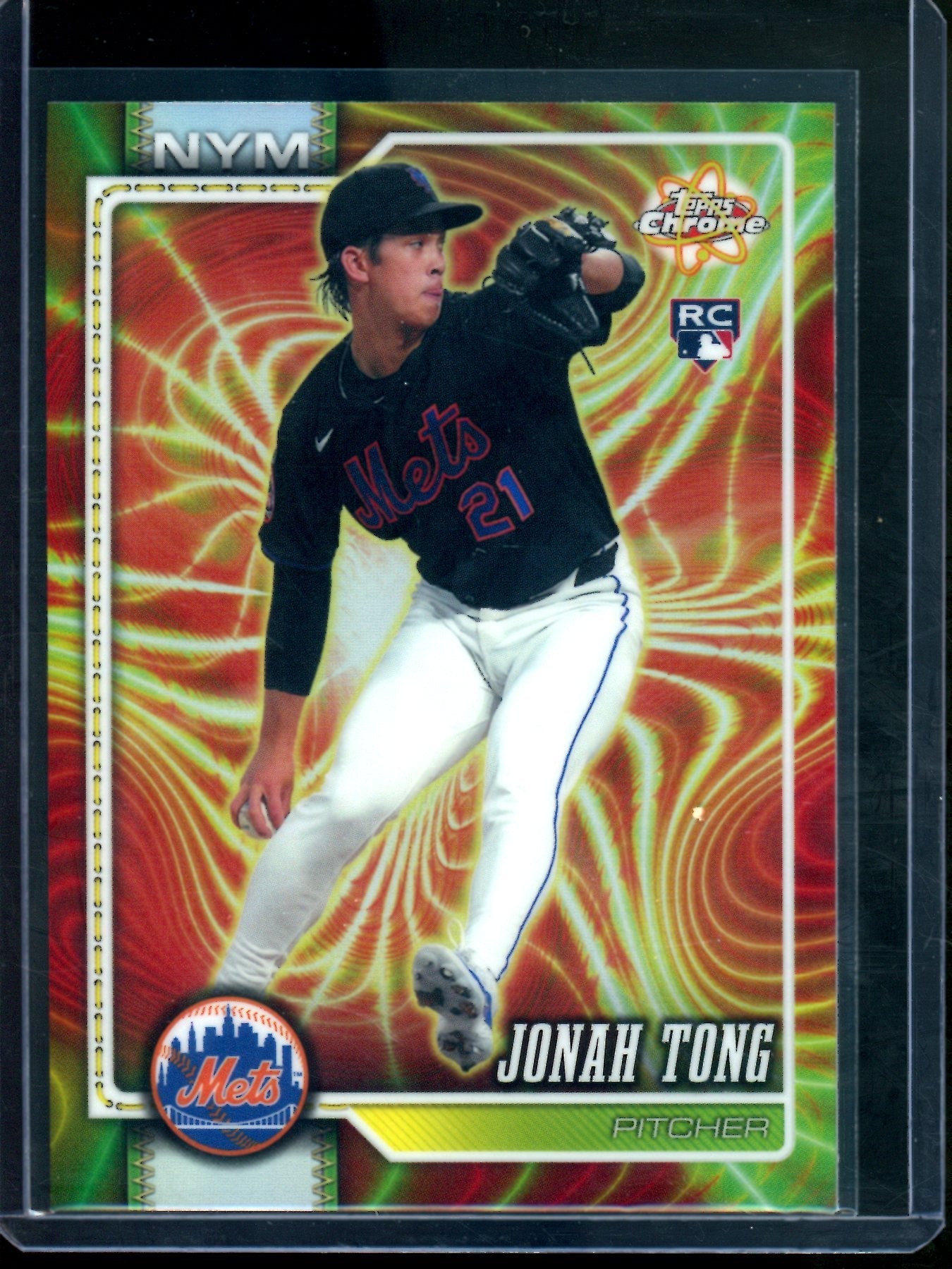 2026 Topps Chrome Jonah Tong Radiating Rookies SSP Mets
