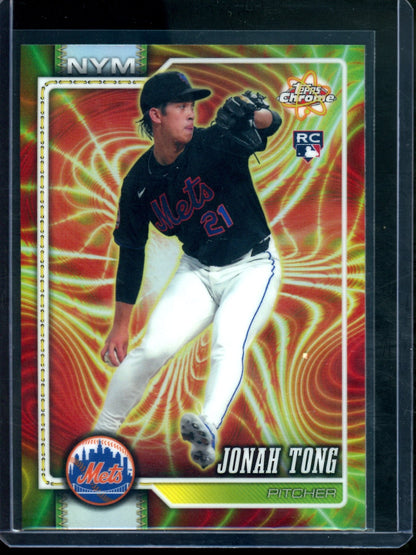 2026 Topps Chrome Jonah Tong Radiating Rookies SSP Mets