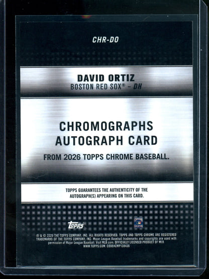 2026 Topps Chrome David Ortiz Chromographs Gold /50 Red Sox