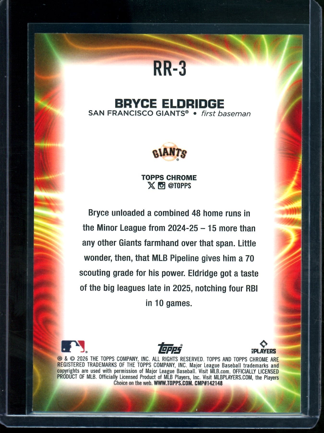 2026 Topps Chrome Bryce Eldridge Radiating Rookies SSP Giants