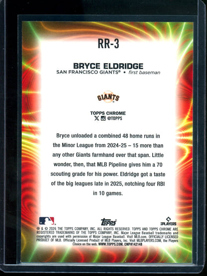 2026 Topps Chrome Bryce Eldridge Radiating Rookies SSP Giants