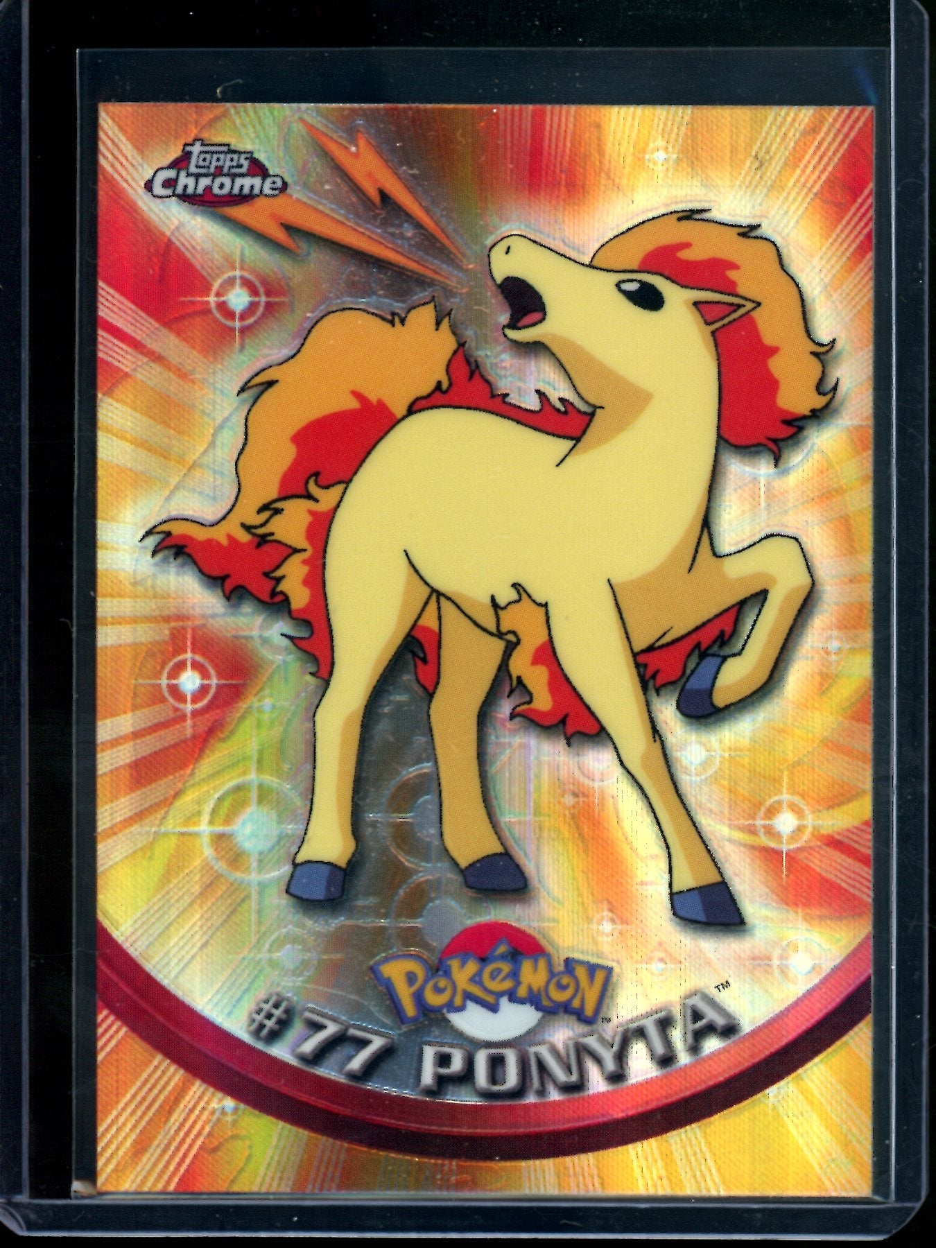1999 Topps TV Animation Edition Ponyta #77 Spectra Chrome Refractor