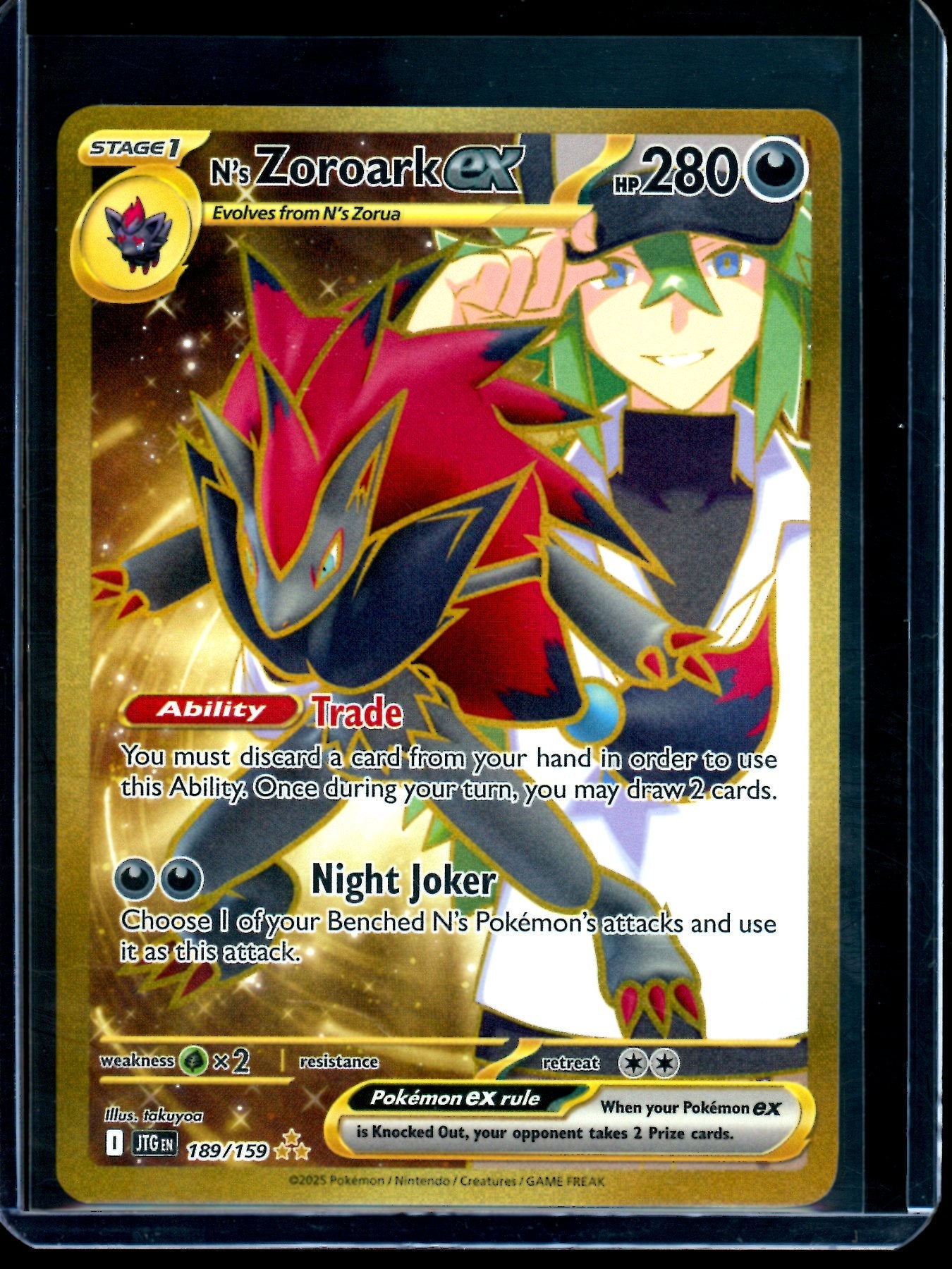2025 Pokemon Journey Together N's Zoroark EX 189/159