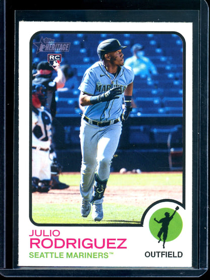 2022 Topps Heritage Julio Rodriguez Image Variation Rookie #700 Mariners