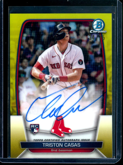 2023 Bowman Chrome Triston Casas Yellow Refractor Rookie Autograph /75 Red Sox