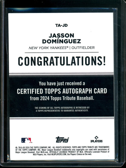 2024 Topps Tribute Jasson Dominguez Blue Rookie Autograph /150 Yankees