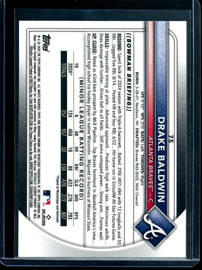 2025 Bowman Chrome Drake Baldwin Green Wave Rookie Refractor /99 Braves