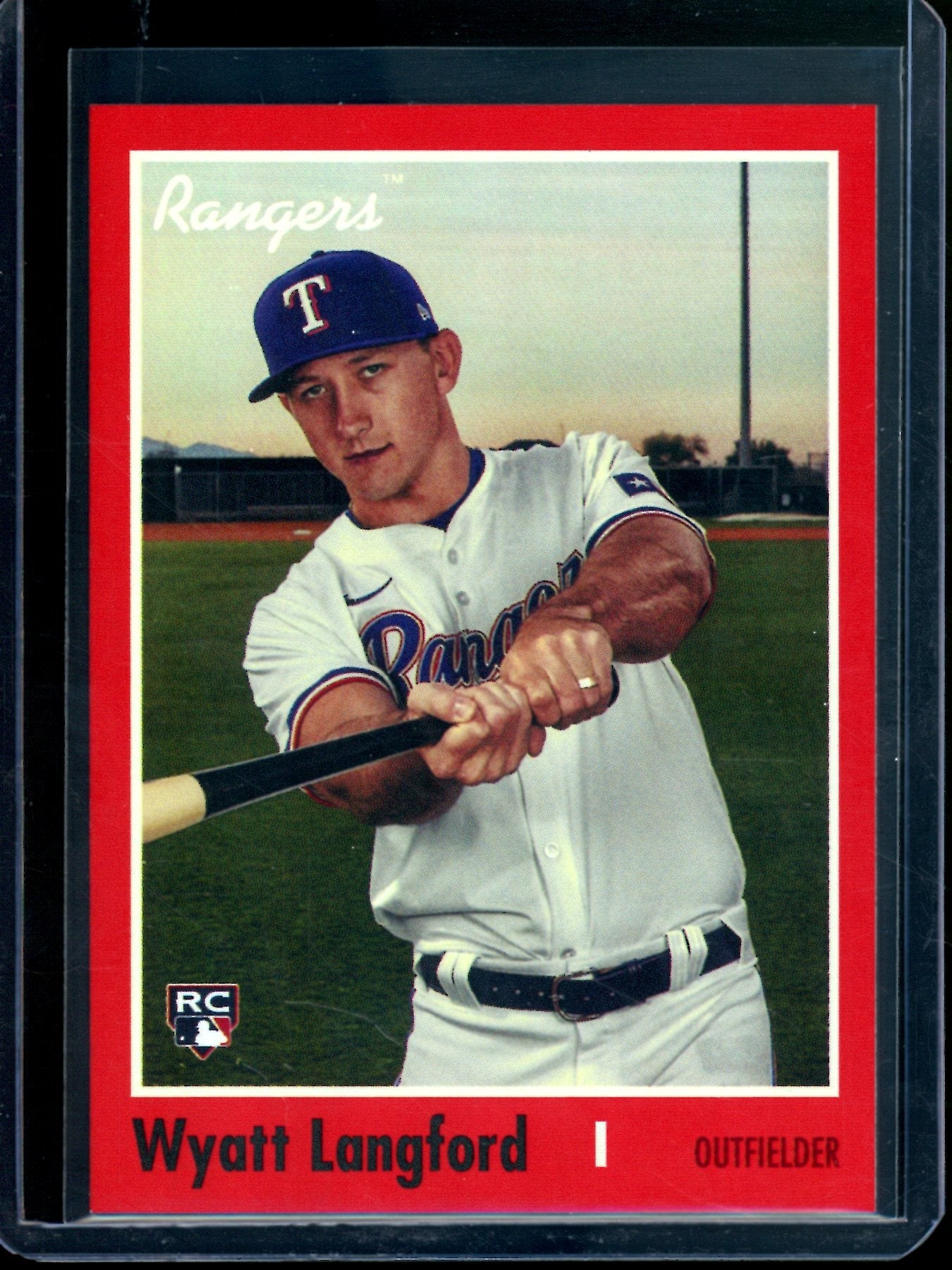 2024 Topps Archives Wyatt Langford Red Rookie Foil /50 Rangers