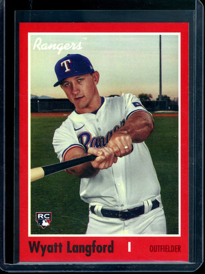 2024 Topps Archives Wyatt Langford Red Rookie Foil /50 Rangers