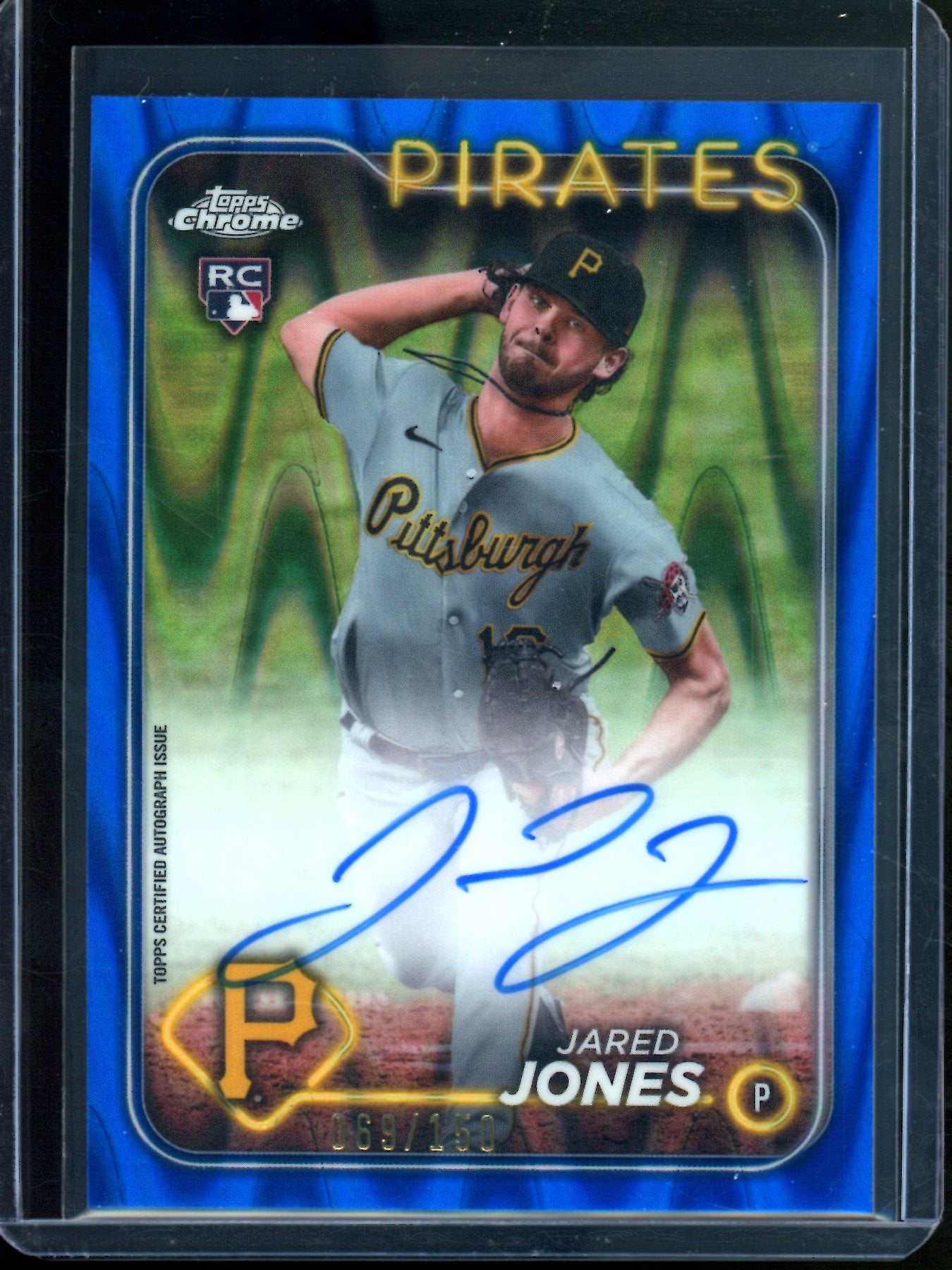 2024 Topps Chrome Jared Jones Blue Raywave Rookie /150 Pirates