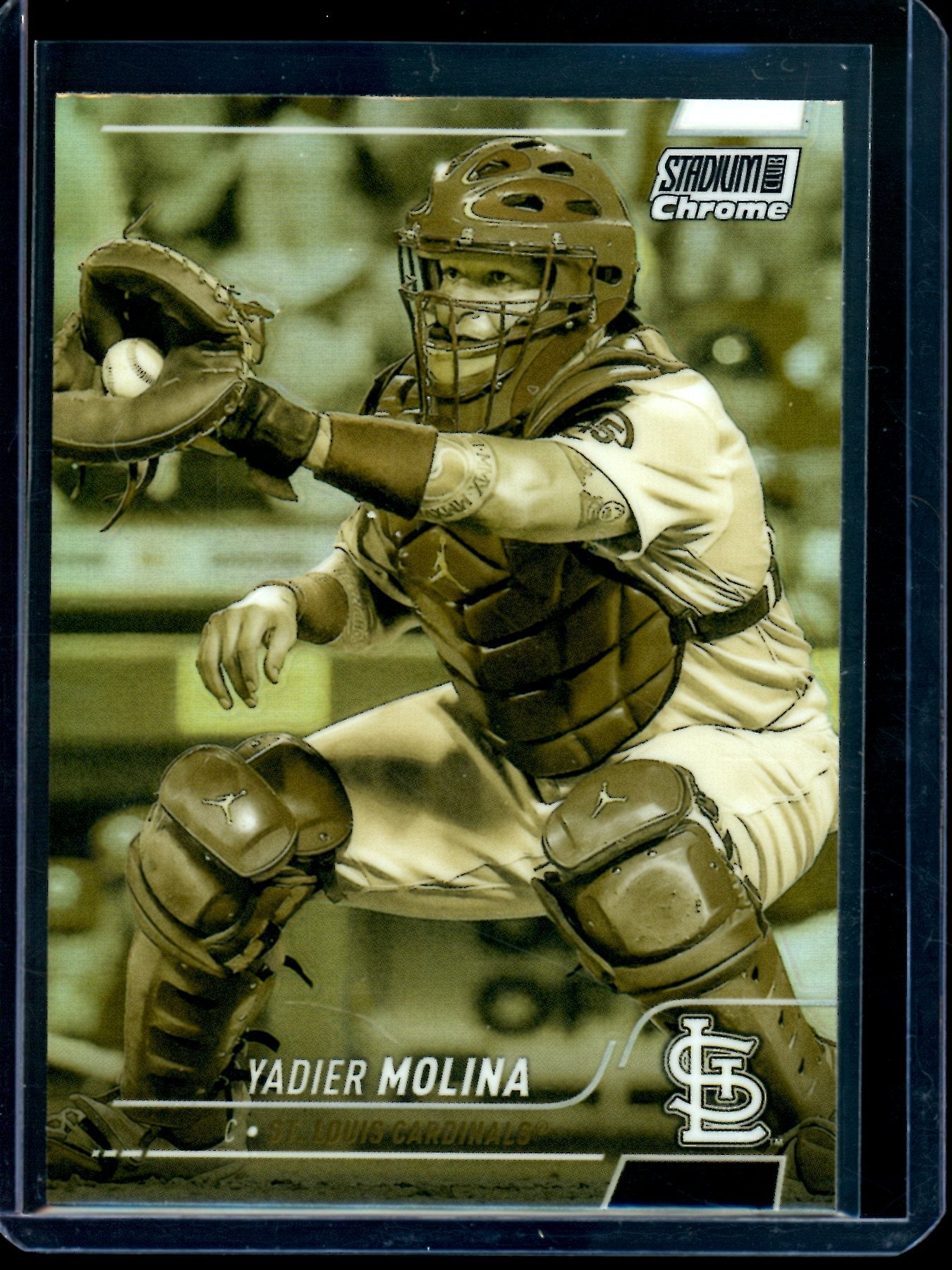 2022 Topps Stadium Club Chrome Yadier Molina Gold Minted SP Cardinals