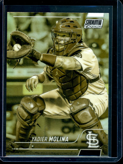 2022 Topps Stadium Club Chrome Yadier Molina Gold Minted SP Cardinals