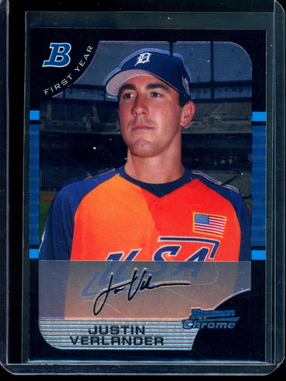 2005 Bowman Chrome Justin Verlander 1st Bowman Tigers