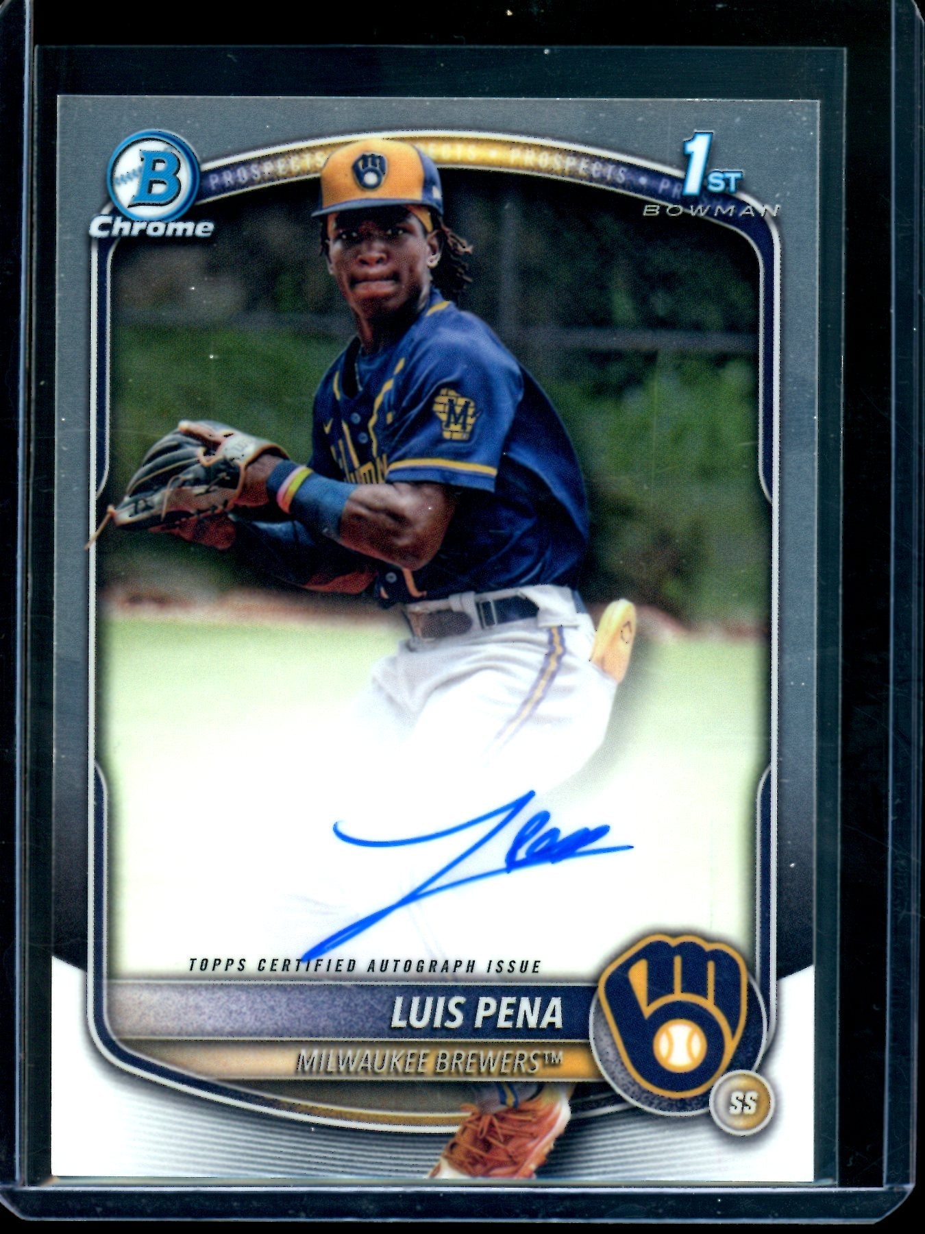 2025 Bowman Chrome Luis Pena 1st Autograph Brewers