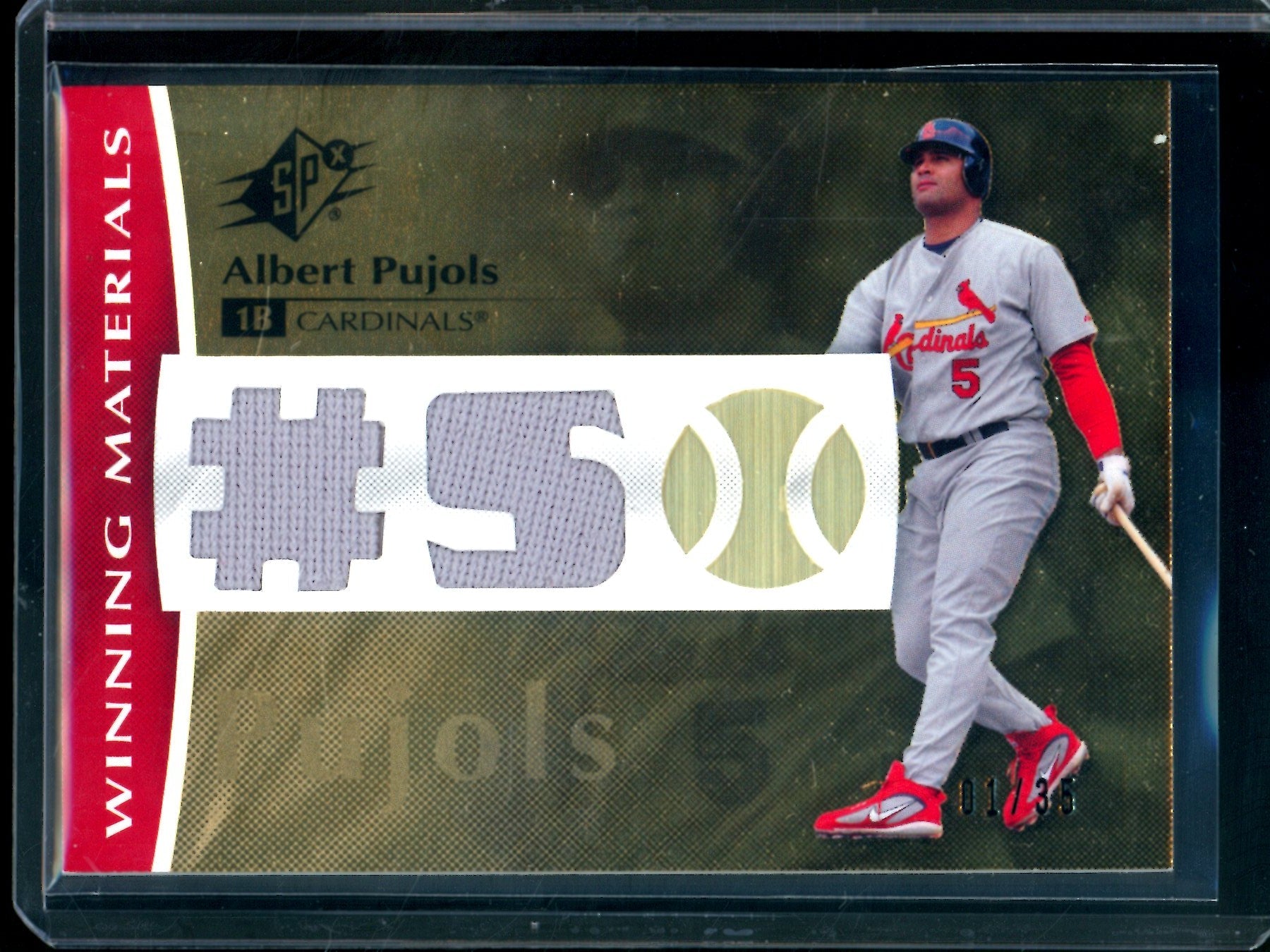 2008 Upper Deck SPX Albert Pujols Dual Relic Gold /35 Cardinals