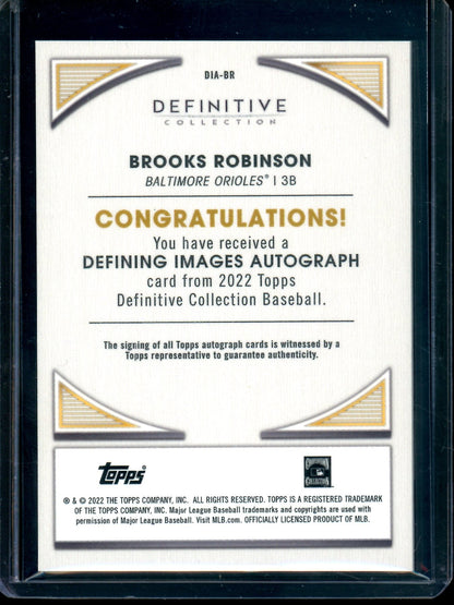 2022 Topps Definitive Brooks Robinson Defining Images Autograph 1/1 Orioles