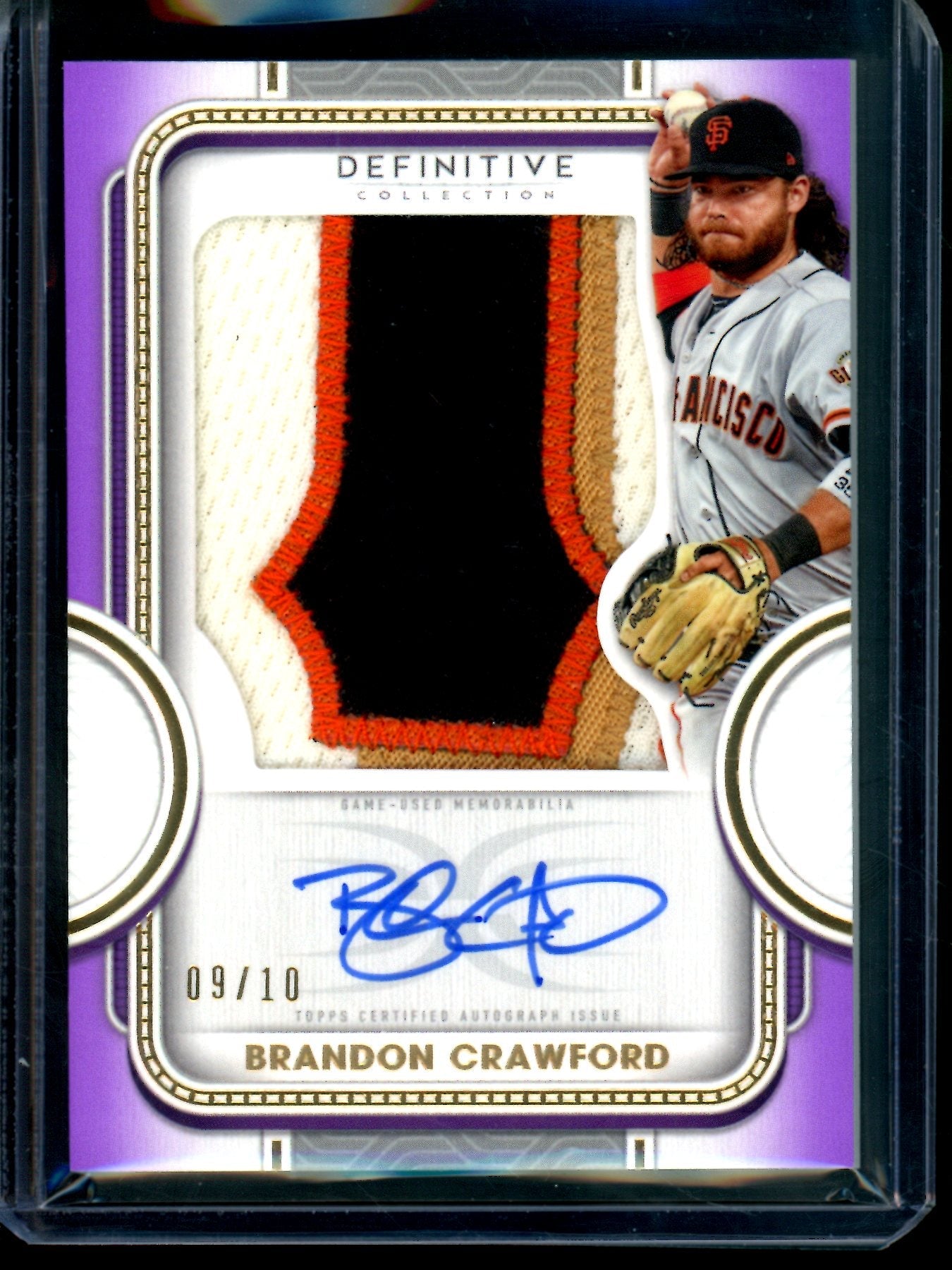 2022 Topps Definitive Brandon Crawford Autograph Relic /10 Giants