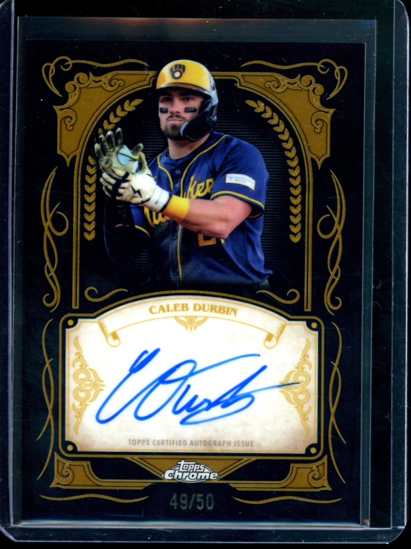 2026 Topps Chrome Caleb Durbin Ink Strokes Autograph Gold /50 Brewers