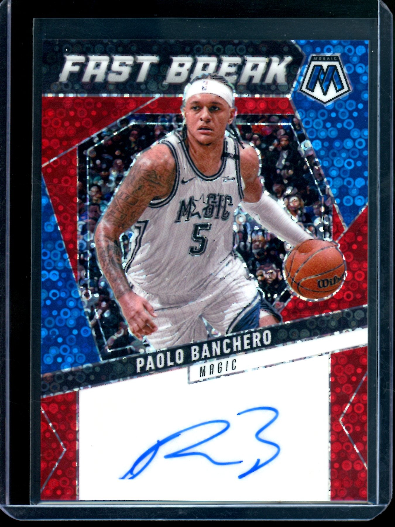 2025 Panini Mosaic Paolo Banchero Fast Break Disco Autograph /49 Magic