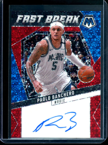 2025 Panini Mosaic Paolo Banchero Fast Break Disco Autograph /49 Magic