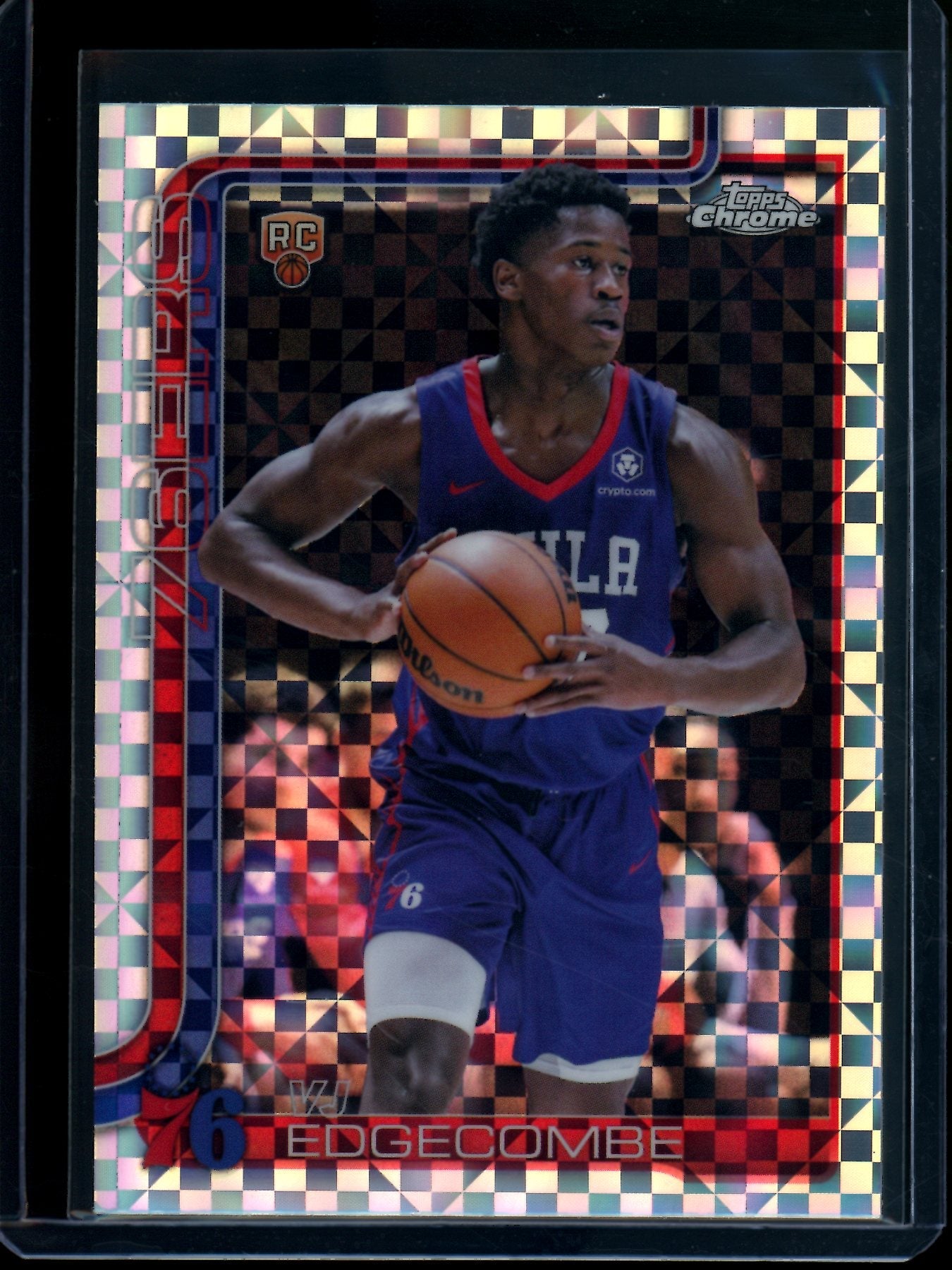 2025 Topps Chrome VJ Edgecombe X-Fractor Rookie Refractor 76ers