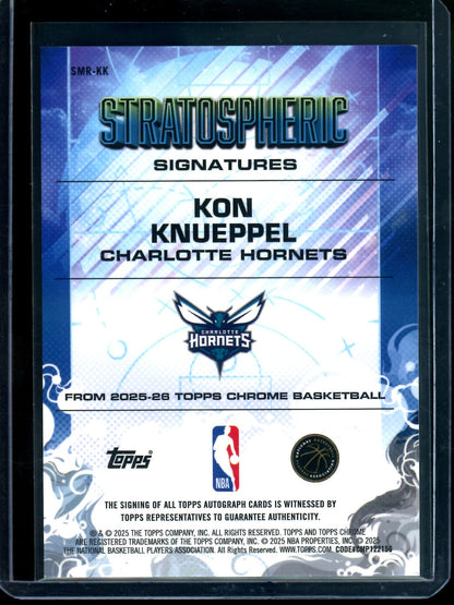 2025 Topps Chrome Kon Knueppel Stratospheric Signatures Rookie Hornets