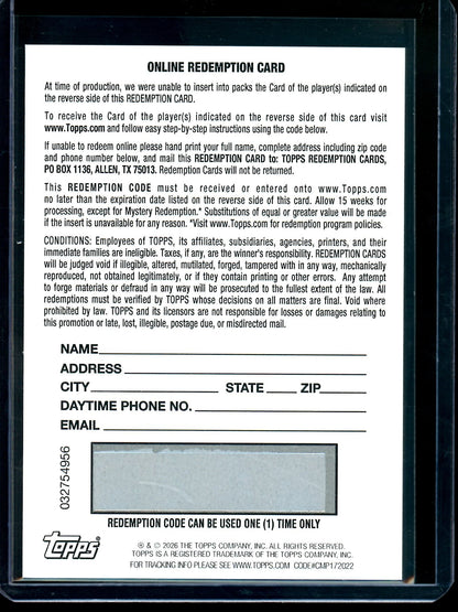 2025 Topps Inception Dylan Harper Rookie Jumbo Relic Autograph Redemption Spurs