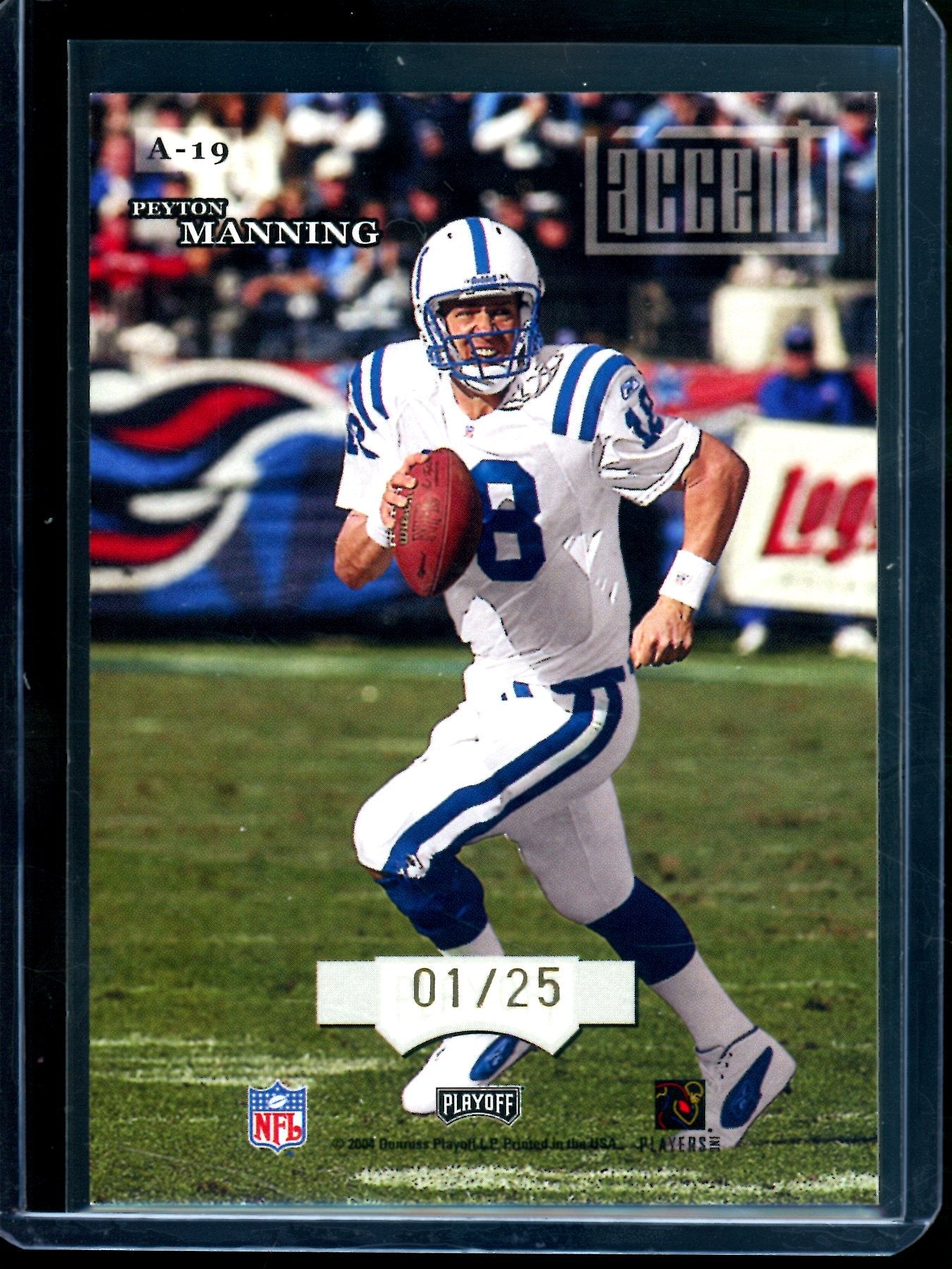 2004 Panini Playoff Peyton Manning Hogg Heaven Accent /25 Colts