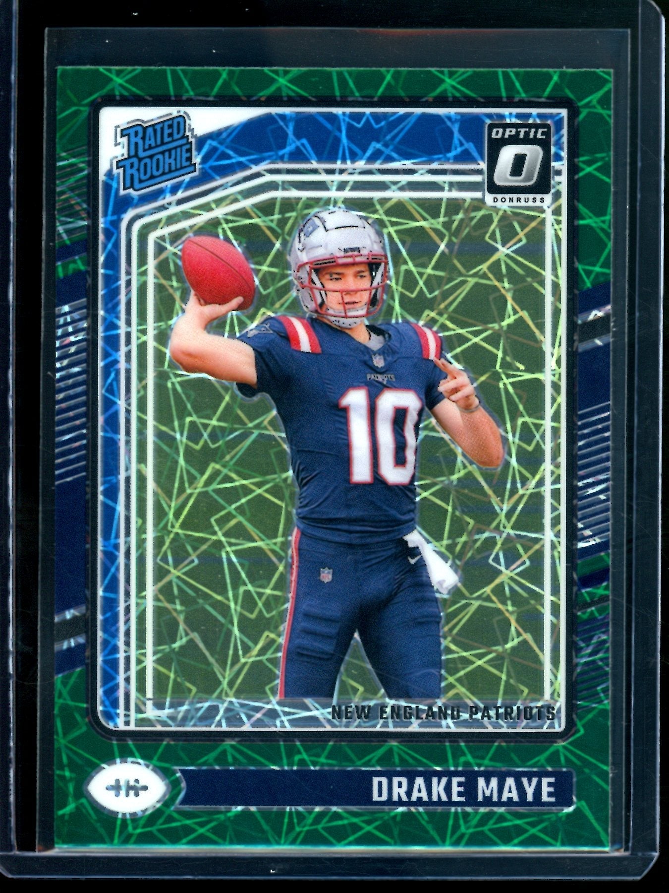2024 Panini Optic Drake Maye Green Lazer Rated Rookie Patriots