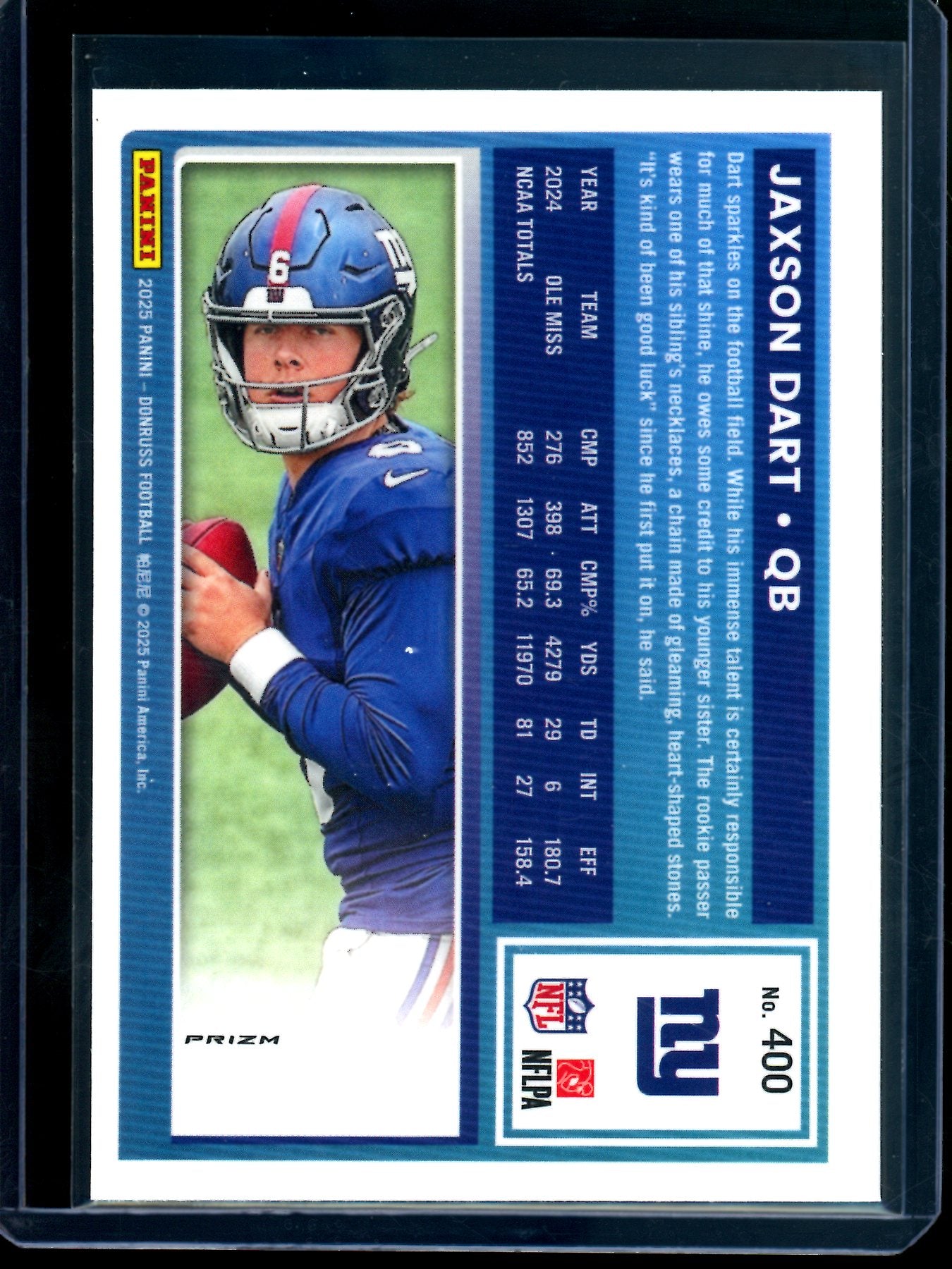 2025 Panini Optic Jaxson Dart Red Pandora Rated Rookie Giants