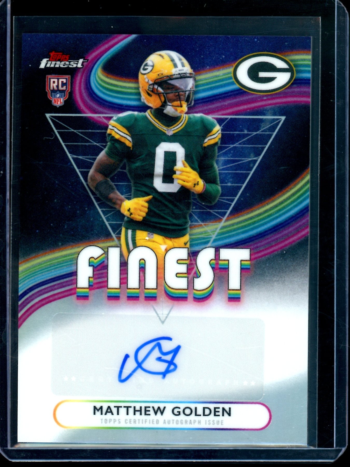 2025 Topps Finest Matthew Golden Rookie Autograph Refractor Packers