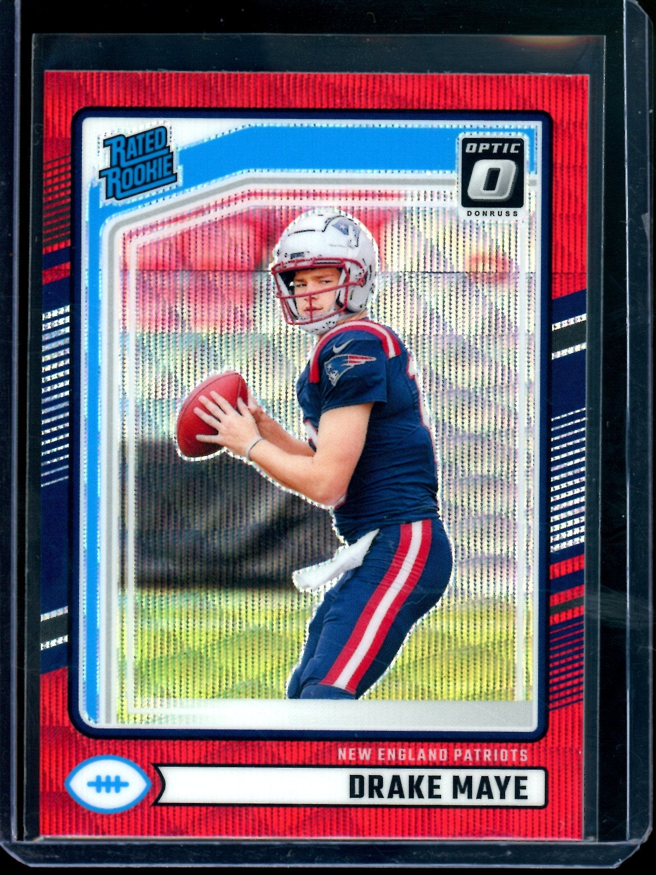 2024 Panini Optic Drake Maye Red Wave Rated Rookie Patriots