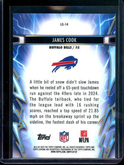 2025 Topps Cosmic Chrome James Cook Light Speed Green /75 Bills