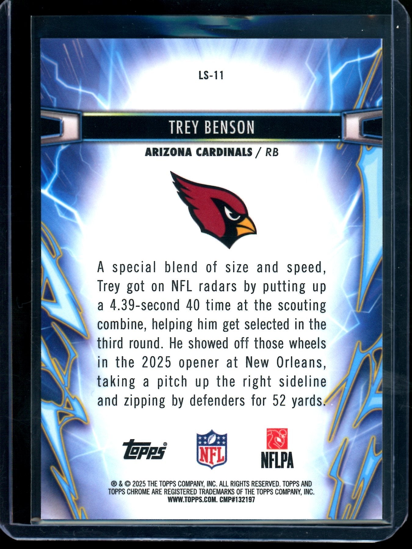 2025 Topps Cosmic Chrome Trey Benson Light Speed Gold Lazer /50 Cardinals