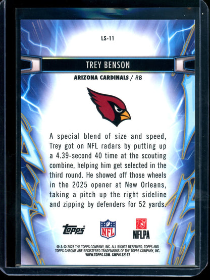2025 Topps Cosmic Chrome Trey Benson Light Speed Gold Lazer /50 Cardinals