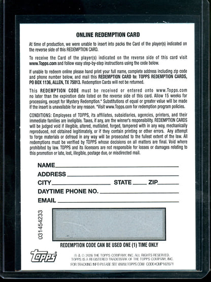 2025 Topps Finest Luther Burden III Freshman Autograph Gold Geometric Redemption Bears