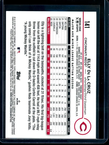 2024 Topps Series One Elly De La Cruz Rookie Team Border SSP Reds
