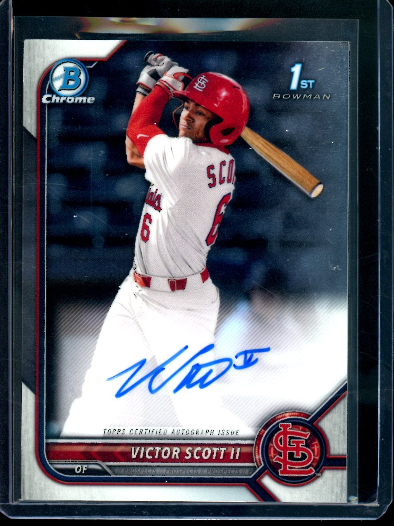 2022 Bowman Chrome Victor Scott II 1st Autograph Cardinals