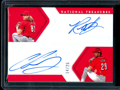 2025 Panini National Treasures Rhett Lowder / Chase Burns Dual Autograph /25 Reds